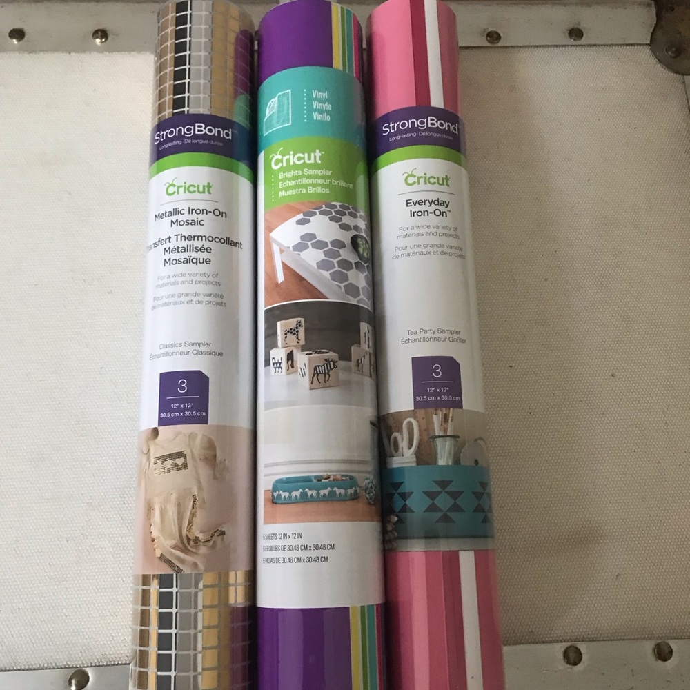 Cricut vinyl and iron on. Bundle of 3. New.
